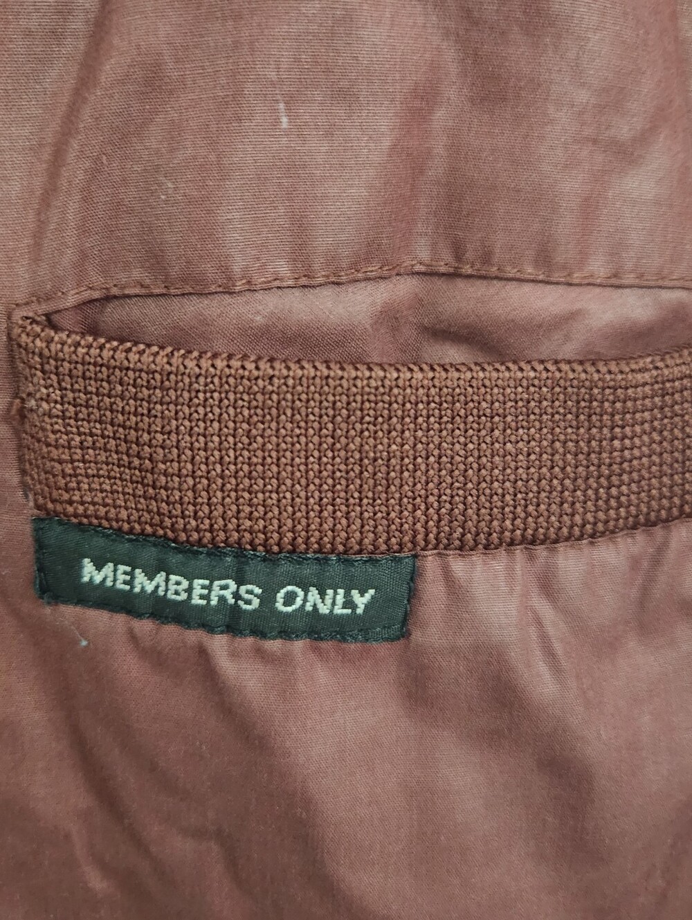 Vintage 80s members only racing bomber jacket burgundy men's XLT military - Picture 2 of 10